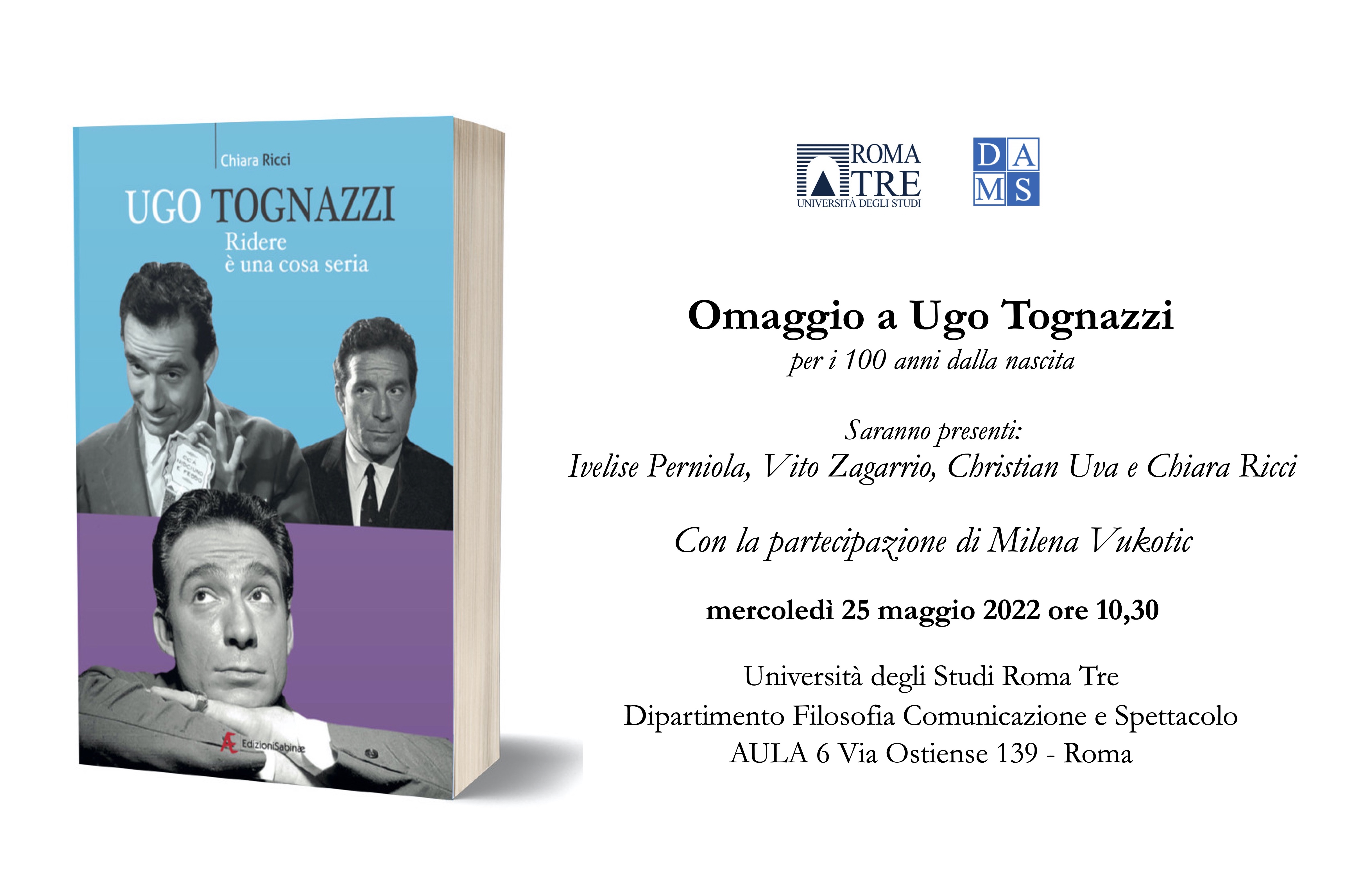 25 maggio 2022 Ugo Tognazzi Romatre